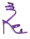 René Caovilla Cleo 110mm Metallic-finish Sandals In Purple