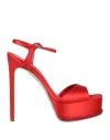 René Caovilla Rene' Caovilla Woman Sandals Red Size 11 Textile Fibers