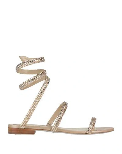 René Caovilla Rene' Caovilla Woman Sandals Sand Size 7.5 Textile Fibers