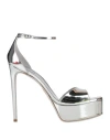 René Caovilla Rene' Caovilla Woman Sandals Silver Size 11 Leather