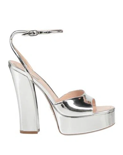 René Caovilla Rene' Caovilla Woman Sandals Silver Size 7 Calfskin