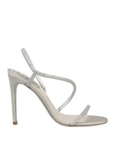 René Caovilla Rene' Caovilla Woman Sandals Silver Size 8 Textile Fibers