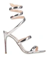 René Caovilla Rene Caovilla Open Toe Heeled Sandals In Silver