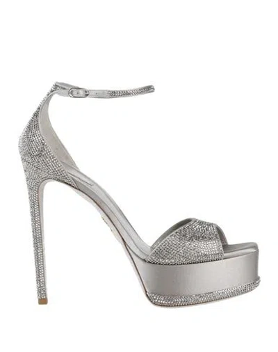 René Caovilla Rene' Caovilla Woman Sandals Silver Size 9 Textile Fibers