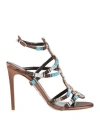 René Caovilla Rene' Caovilla Woman Sandals Sky Blue Size 8 Textile Fibers