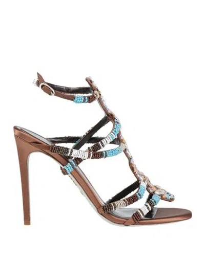 René Caovilla Rene' Caovilla Woman Sandals Sky Blue Size 8 Textile Fibers