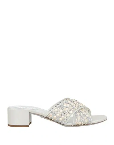 René Caovilla Rene' Caovilla Woman Sandals White Size 7 Textile Fibers