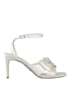 René Caovilla Rene Caovilla Sara 80 Bow Satin Sandals In White