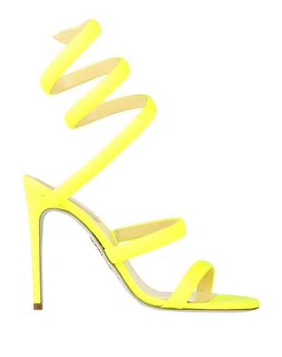 René Caovilla Rene' Caovilla Woman Sandals Yellow Size 6.5 Calfskin