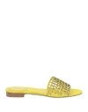 René Caovilla Rene' Caovilla Woman Sandals Yellow Size 7 Textile Fibers