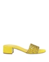 René Caovilla Rene' Caovilla Woman Sandals Yellow Size 8 Textile Fibers