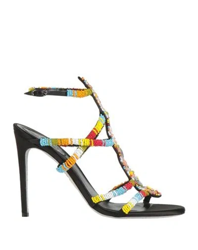 René Caovilla Rene' Caovilla Woman Sandals Yellow Size 8 Textile Fibers