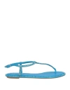 René Caovilla Rene' Caovilla Woman Thong Sandal Azure Size 6 Textile Fibers In Blue