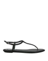 René Caovilla Rene' Caovilla Woman Thong Sandal Black Size 6 Textile Fibers In Black