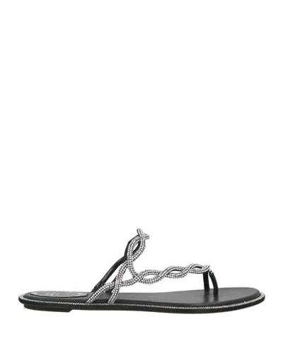 René Caovilla Rene Caovilla Black Flat Braid Sandal 10