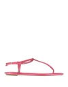 René Caovilla Rene' Caovilla Woman Thong Sandal Fuchsia Size 7.5 Textile Fibers In Pink