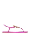 René Caovilla Rene' Caovilla Woman Thong Sandal Fuchsia Size 8 Textile Fibers In Pink