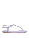 René Caovilla Rene' Caovilla Woman Thong Sandal Lilac Size 6 Textile Fibers In Purple