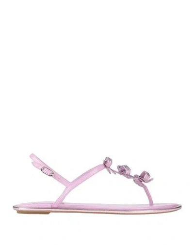 René Caovilla Rene' Caovilla Woman Thong Sandal Lilac Size 7.5 Lambskin