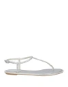 René Caovilla Diana White Sandal With Crystals 10 In Silver