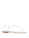 René Caovilla Rene' Caovilla Woman Thong Sandal White Size 6.5 Textile Fibers In White