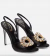 René Caovilla Amanda 105 Embellished Satin Sandals In Black