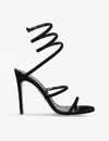 René Caovilla Cleo Crystal-embellished Strap Sandal 105 In Grey Jet In Black