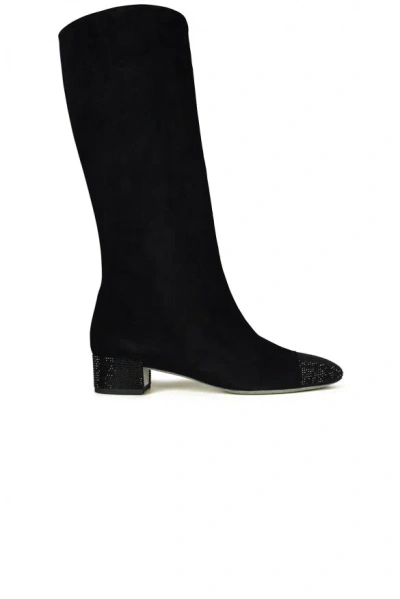 René Caovilla Slitter-embellishment Boots In Black