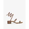 René Caovilla Rene Caovilla Womens Brown Cleo Coiled-strap Leather Sandals