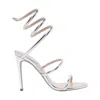 René Caovilla Silver Rhinestone Heels