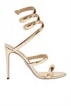 René Caovilla Coil Strappy 105mm Sandals In Gold