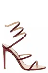 René Caovilla Cleo 105 Mirrored Leather Sandals In Red