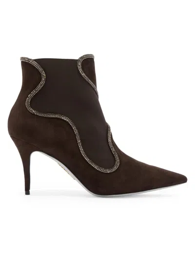René Caovilla Women's Crystal Decorated 80mm Booties In Brown