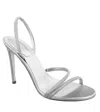 René Caovilla Women's Crystal Sling Back Sandal In Beige Satin - Honey Strass