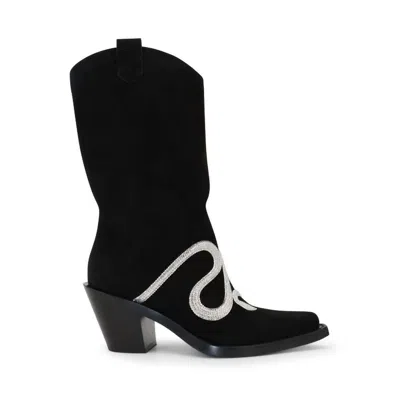 René Caovilla Women's Jeweled Snake Strass 65mm Western Boot In Black