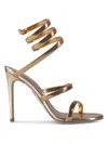 René Caovilla Rene Caovilla Womens Gold Juniper 105 Coiled-strap Leather Heeled Sandals In Metallic