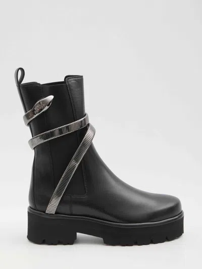 René Caovilla Rene Caovilla Women Juniper 45 Biker Boots In Black