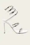 René Caovilla Juniper 105 Metallic Sandas In White