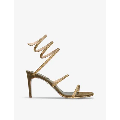 René Caovilla Rene Caovilla Womens Other Cleo Crystal-embellished Suede Heeled Sandals In Brown/oth