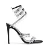 René Caovilla Chandelier 105 Rhinestone Embellished Sandals In Black