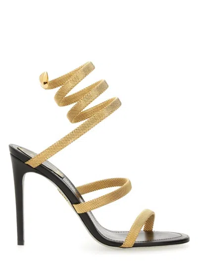 René Caovilla Women's Sandal Trigold Cleo | Size 39 | C12383 In Gold