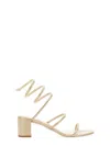 René Caovilla Rene Caovilla Embellished Fabric Cleo Sandals In Gold