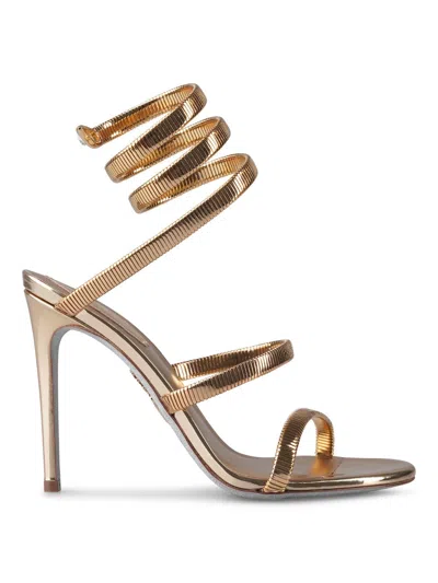René Caovilla Sandals Shoes In Gold