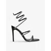 René Caovilla Cleo Black Sandal With Crystal Baguette 105