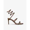 René Caovilla Satin Embellished Cleo Sandals 80 In Brown