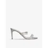 René Caovilla Womens Rene Caovilla Chandelier Jewel-embellished Leather Heeled Sandals In Grey