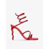 René Caovilla Womens Rene Caovilla Margot 105 Crystal-embellished Satin Heeled Sandals In Red