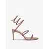 René Caovilla Womens Pale Pink Cleo 80 Crystal-embellished Leather Heeled Sandals In Pale Pink