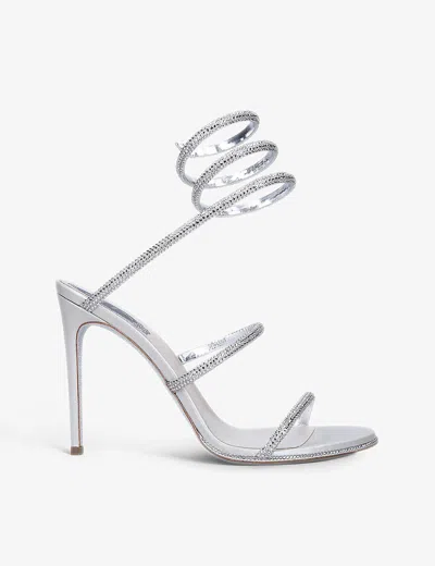 RENÉ CAOVILLA WOMENS RENE CAOVILLA CLEO CRYSTAL-EMBELLISHED LEATHER HEELED SANDALS,57514094