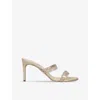 René Caovilla Chandelier Two-band Slide Sandals In Beige Oth